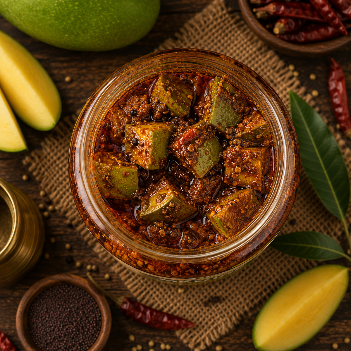 Mango Pickle 250 gm Glass Jar