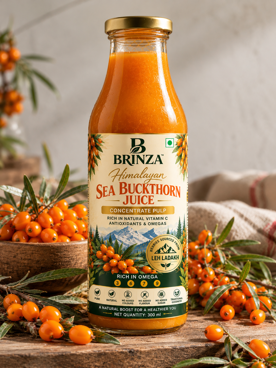 Sea Buckthorn Juice-Cold Pressed Immunity Boost(300ml)