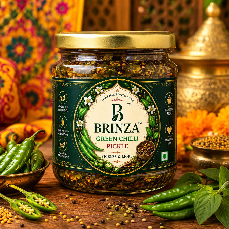 Brinza Green Chilli Pickle, 250 g
