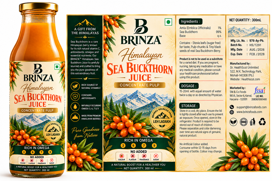 Sea Buckthorn Juice-Cold Pressed Immunity Boost(300ml)